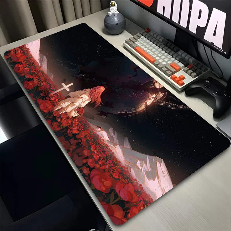 

Mouse Pad Laptop Anime Extended Desktop Mat Computer Gamer HD Mousepad Outer Space Astronauts PC Gaming Accessories Keyboard Pad