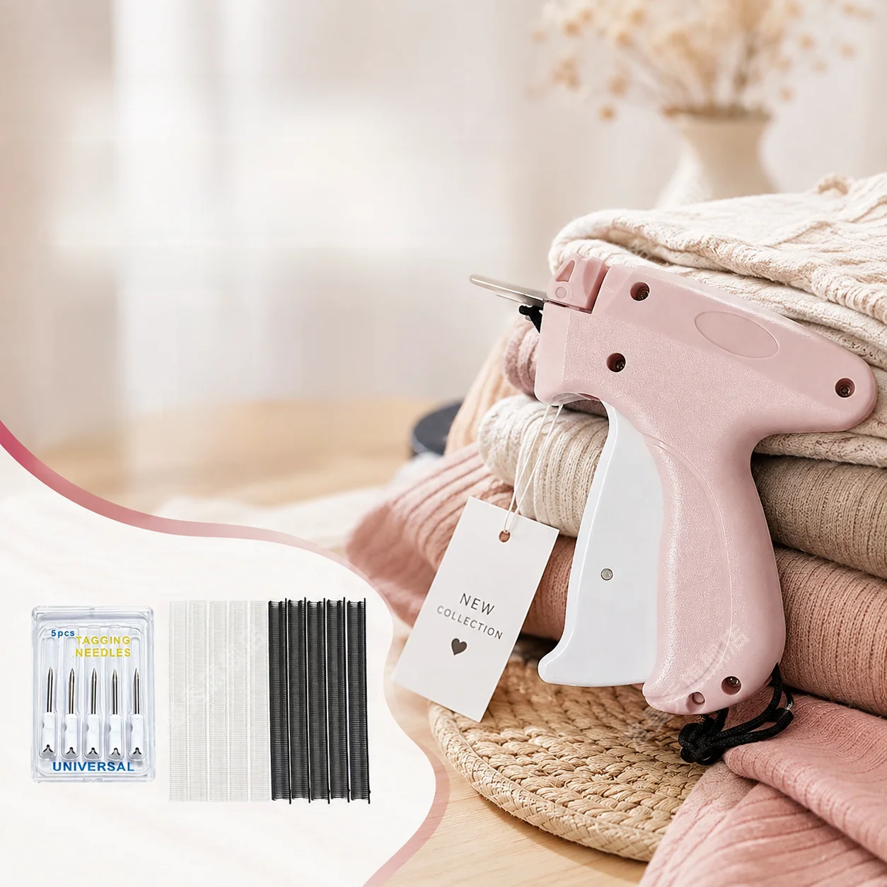 Handheld Fine Needle Tag Gun Clothing Label Gun Tag Gun Sewing Gun Garment Labeling Machine Tagging Gun for Apparel Accessories
