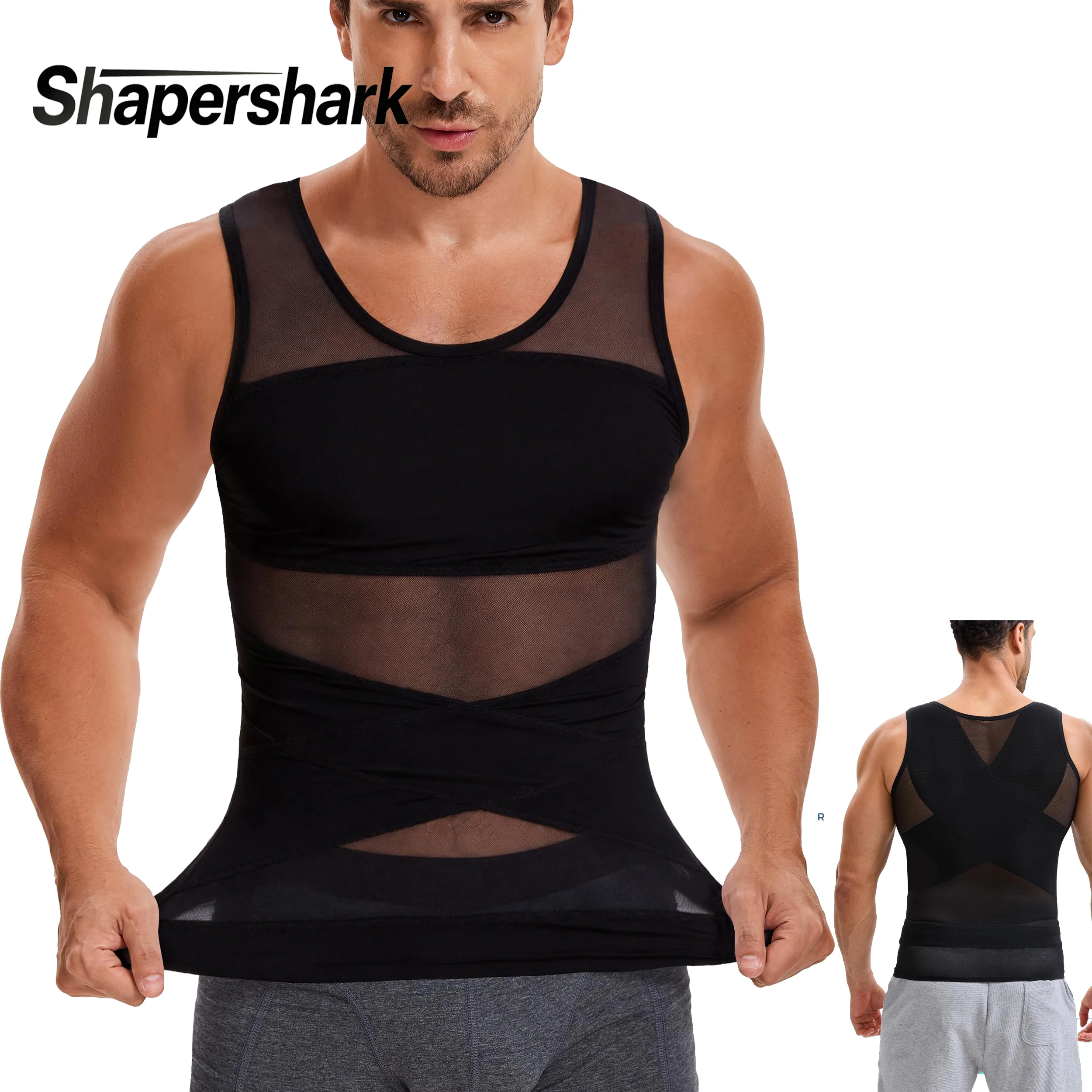 Men's Shaping Underwear: Breathable Mesh Slimming Tank Top for Posture Correction—Perfect for the Gym, Dates, and Formal Occasio