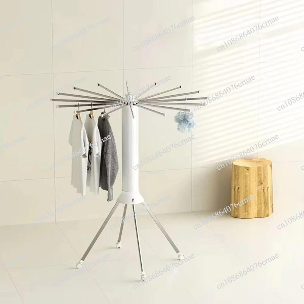 Super Hot 4-Leg Foldable Laundry Tripod Hanger with Wheels Octopus Hanger with Rotating Bracket Hanger