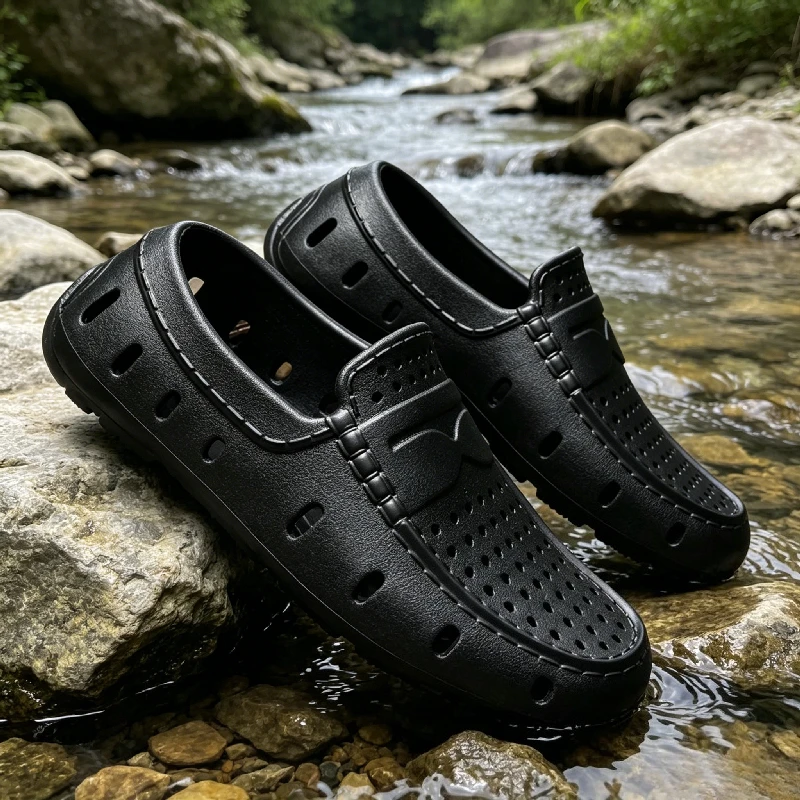 

YUYIN Men's Comfortable Loafers Shoes Leather Shoes Non Slip Driving Shoes Casual Shoes Eva Slippers Non-slip Shoes Big Size 46
