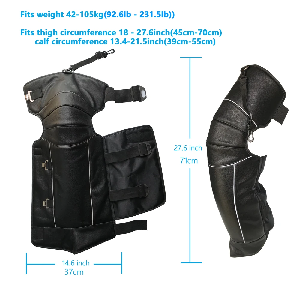 Udoarts Thermal Wool Leg Warmers/Knee Warmers/Knee Brace With Adjustable Elastic Straps (Extended Version)(1 Pair)