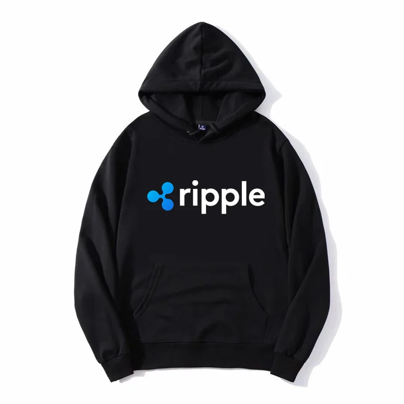 Ripple XRP Logo Hoodie Men Soft Cotton Hoody Sweatshirt Tops Bitcoin Crypto Cryptocurrency Pullover Streetwear Clothes