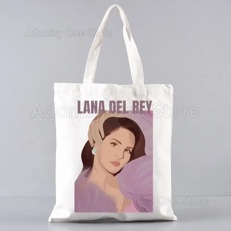 Lana Del Rey Canvas Shopping Bags Print Tote Bag Eco Reusable Shopper Bag Canvas Shoulder Bag Large Handbag