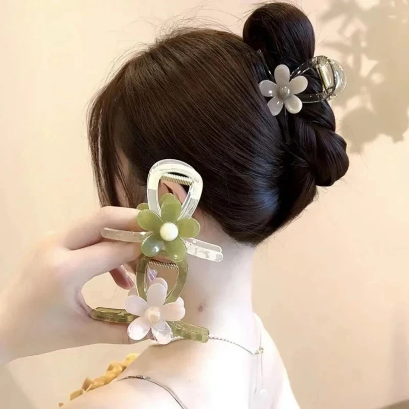 Gradiente Flor Cabelo Garra Clipes para Mulheres, Sweet Girls Clamp, presilhas, Requintado, Elegância, Tubarão, Clipes de Caranguejo, Acessórios para Cabelo, Novo