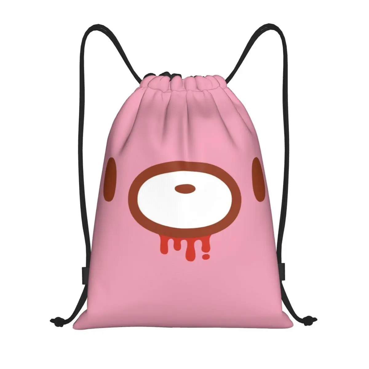 Custom Cartoon Gloomy Bear Drawstring Bag Men Women Lightweight Sports Gym Storage Backpack