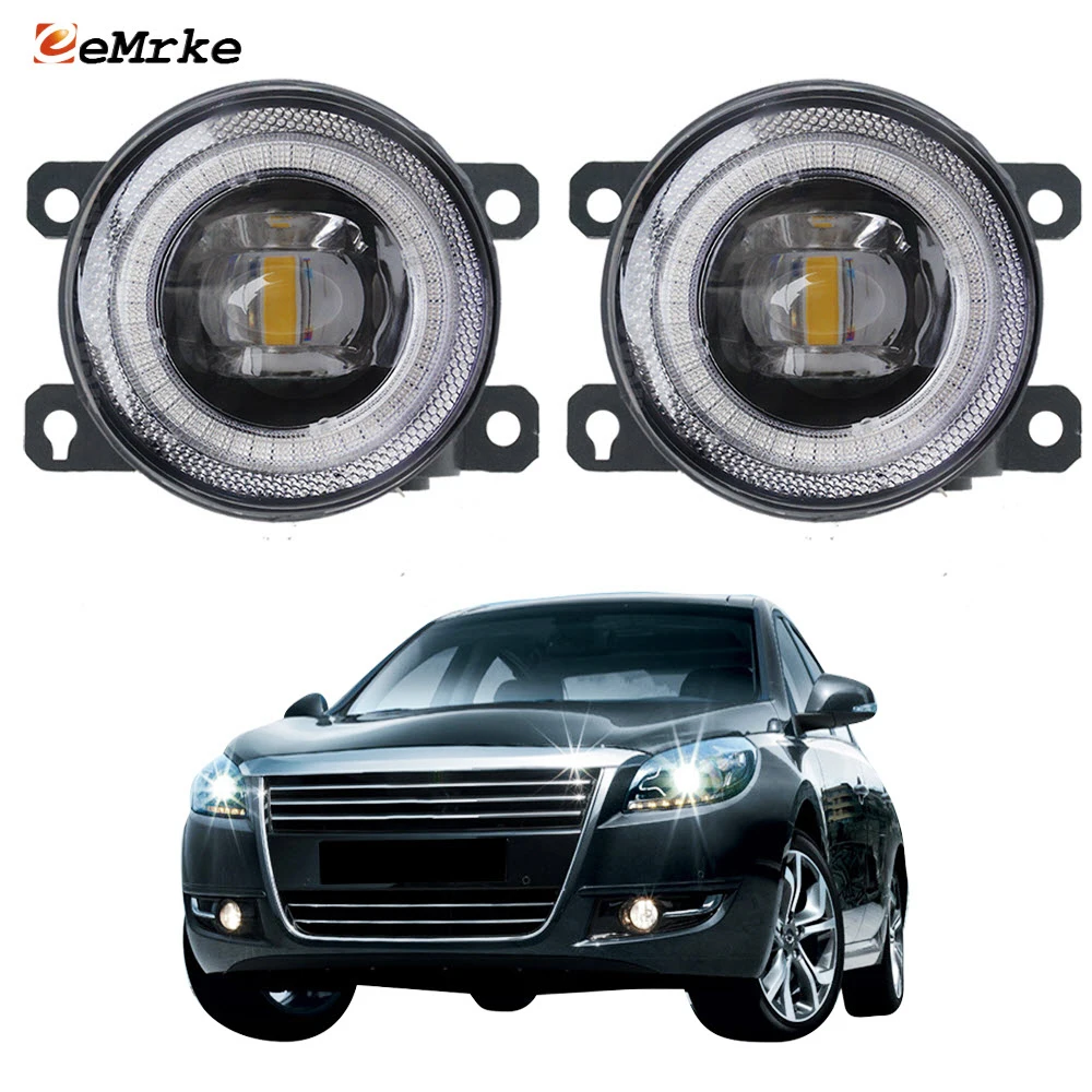 2-Pieces Car Led Angel Eyes DRL Driving Lamp for Renault Samsung SM7 L47 2011 2012 2013 2014 2015 Fog Lights Assembly with Lens