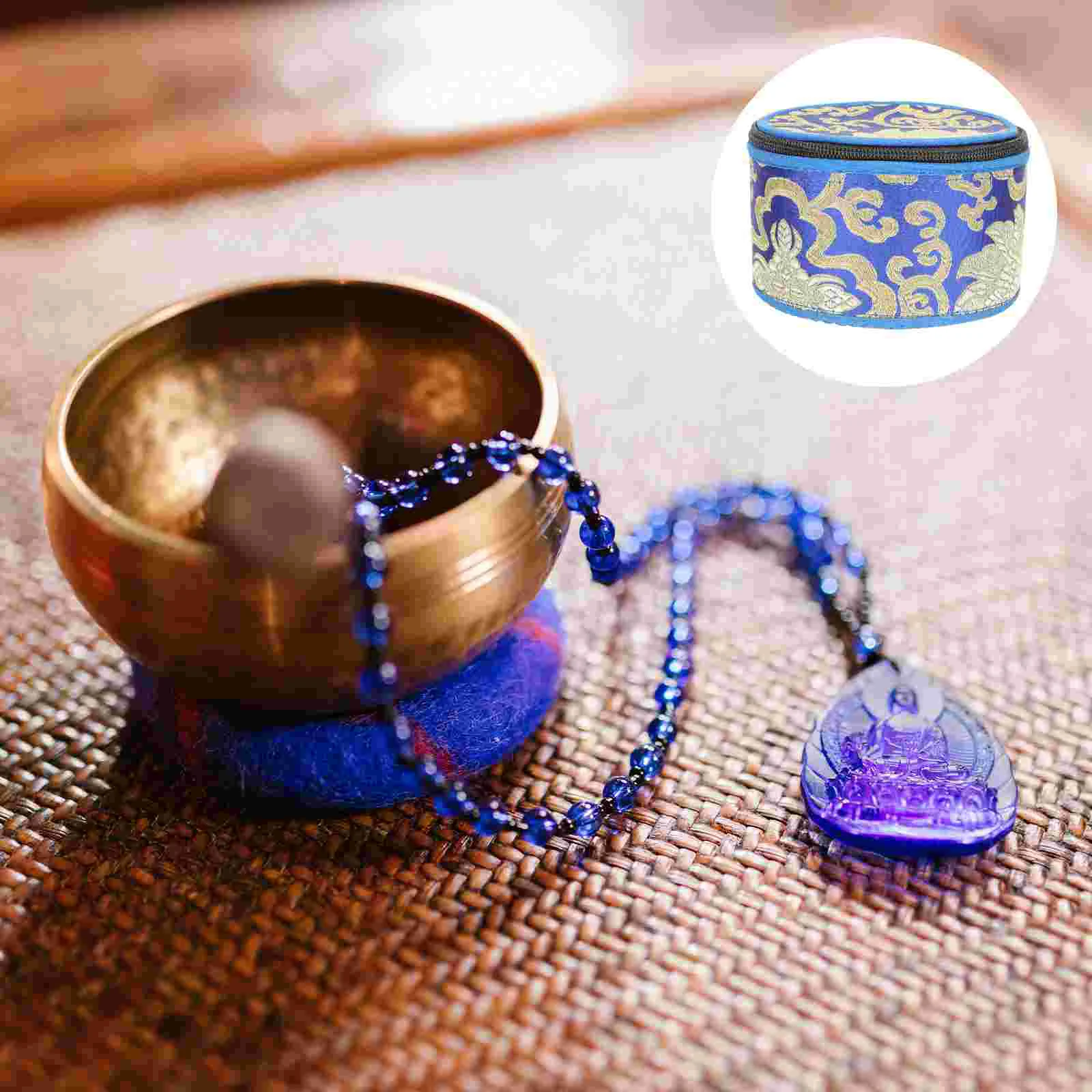 

Storage Case Meditation Singing Bowl Bag Buddha Sound Pouch Tibetan Dish Rack Bags Container Zipper Closure Cotton