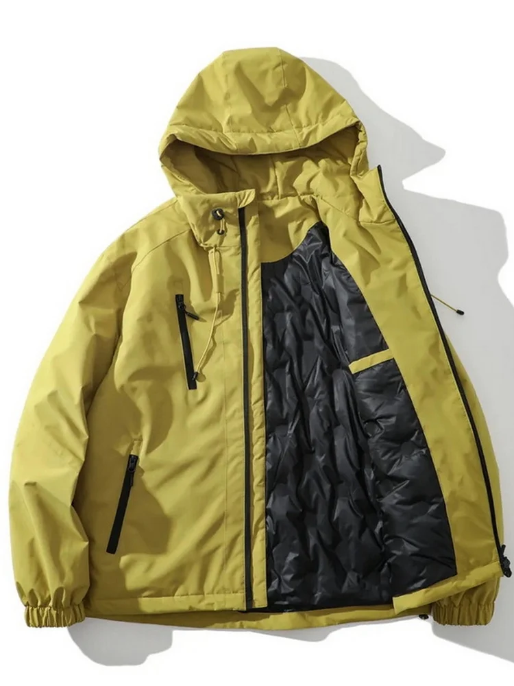 

ex Outdoor Tee-Proof down Jaet Warmth Outdoor Sports Casual Loose Fit Du down Hooded Padded Coat for Men And Women