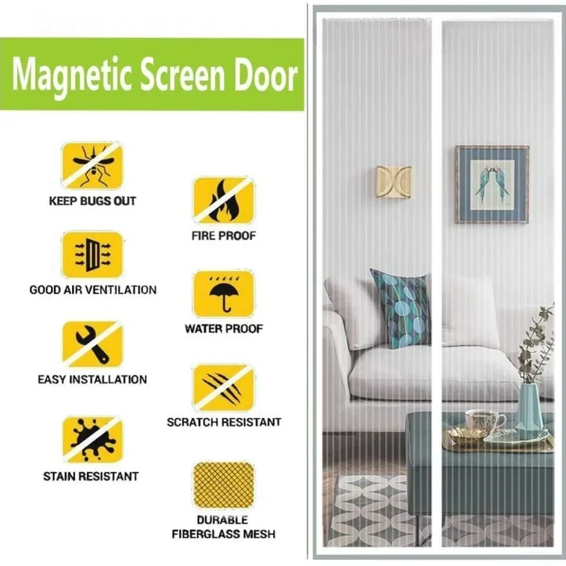 Magnetic Mosquito Net Door Window Automatic Closing Curtains 80/90/100 Cms Curtain Shades Screen Home Textile Garden