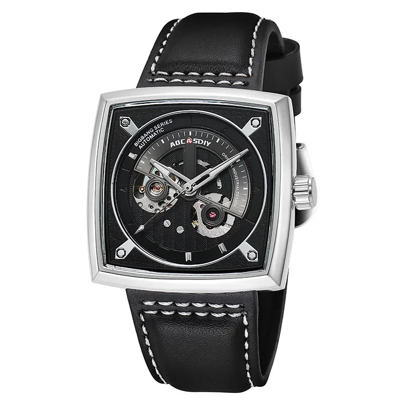 Orologio da uomo di lusso Tourbillon cavo Orologio meccanico automatico da uomo Orologio da uomo impermeabile con data e settimana in acciaio inossidabile