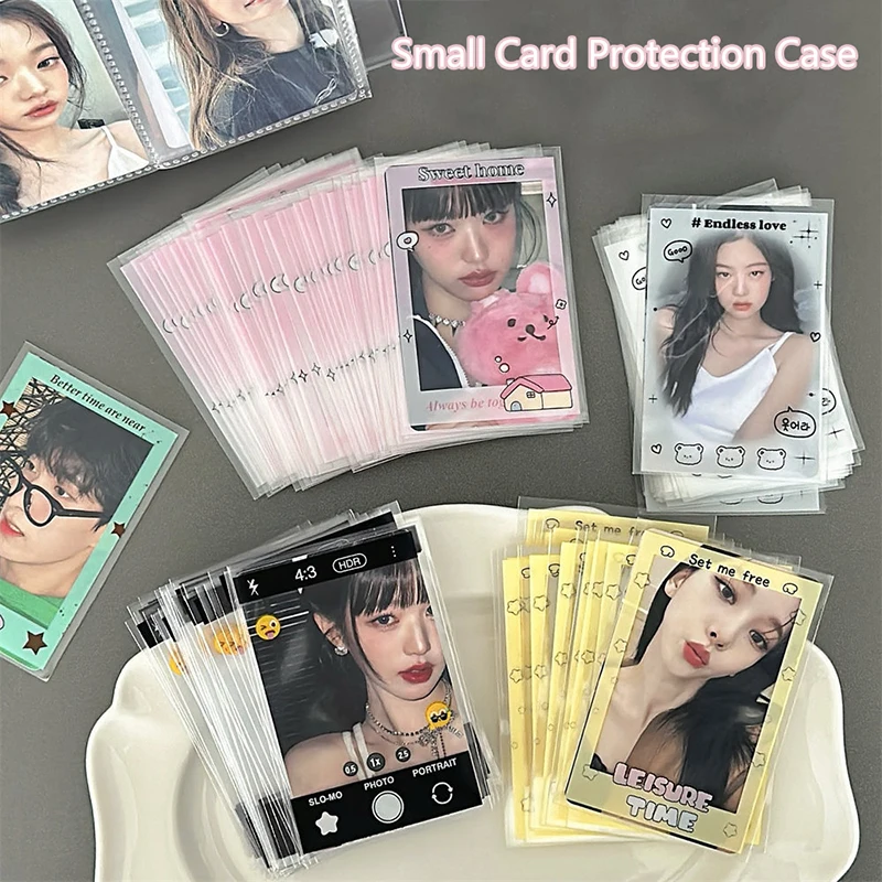 50Pcs Cartoon Small Card Case Star Photo Protection Card Film Packaging Bag impermeabile Anti-fouling Transparency Photo Album