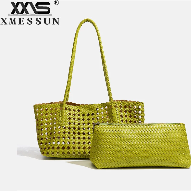 New Bohemian Weave Hollow Out Underarm Bag for Women ,Summer Luxury Designer Vacation Basket Bag Females Beach Shoulder Tote Bag