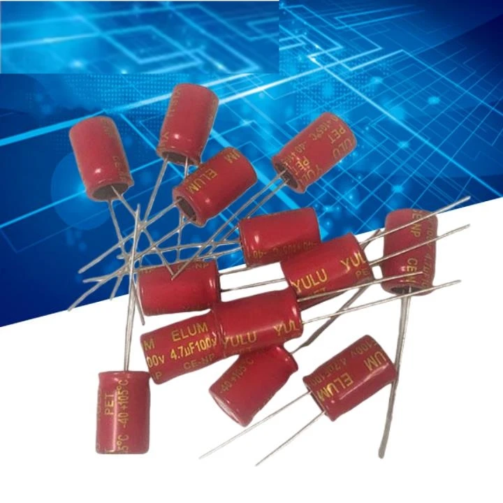 10PCS high frequency low resistance treble crossover NP non-polar electrolytic capacitor 100v 4.7uf 8X11mm