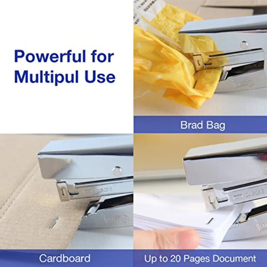 Stapler Heavy Duty with 1000 Staples and Staples Remover Set 20 Sheets Desktop Office Work Student Teacher Large Capacity No Ja