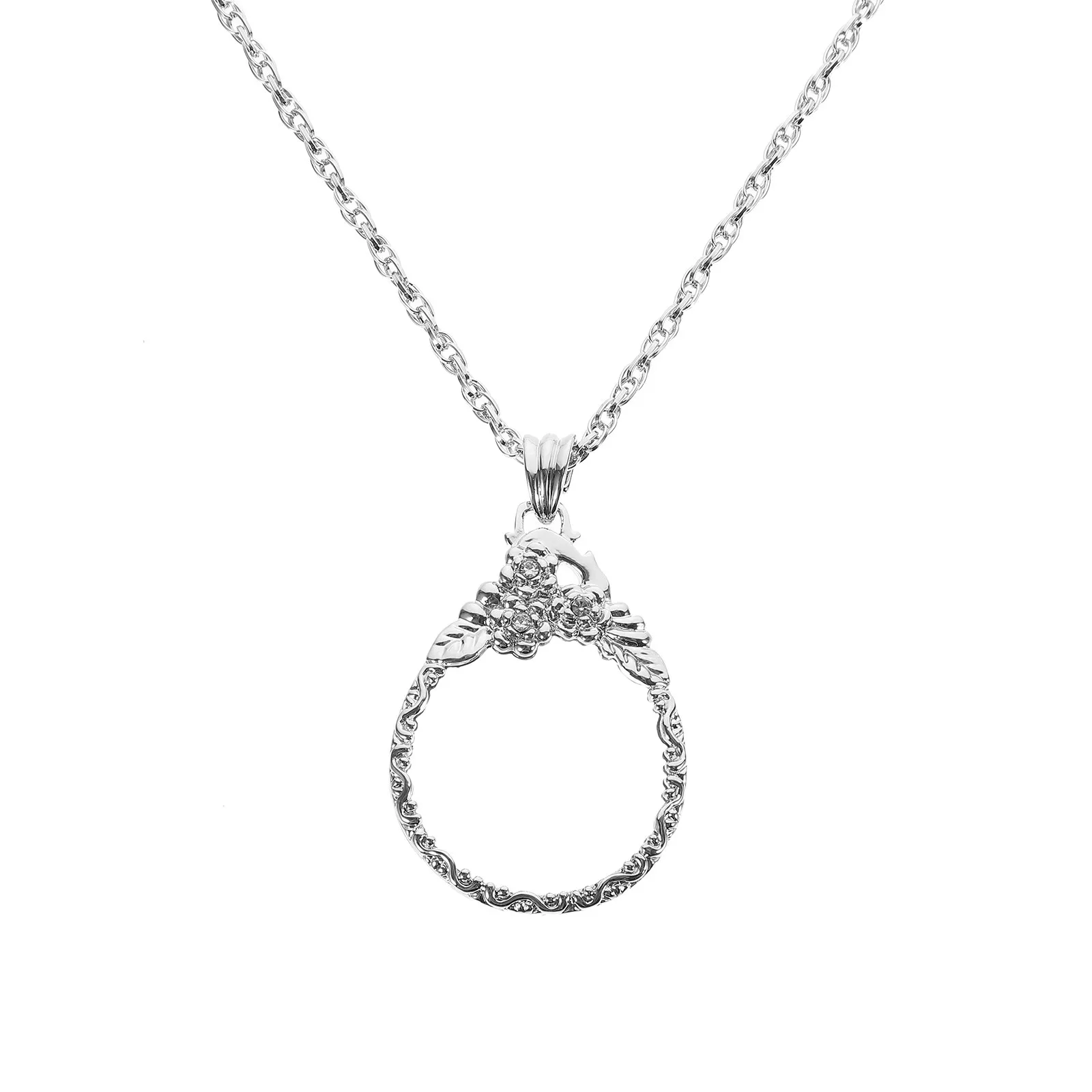 

Magnifying Glass Necklace for Women Jewelry Loupe Pendant Lightweight Portable Reading Magnifier Necklace for Seniors Stylish