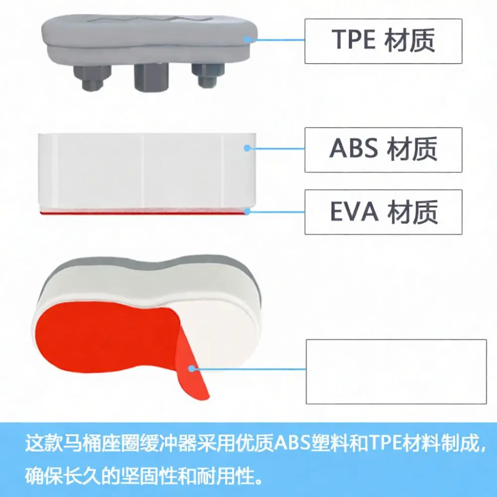 Universal Curved Toilet Lid Damper Pad Stability Improvement Part For For LSCOLO Household Commode Seat Cover Hardware
