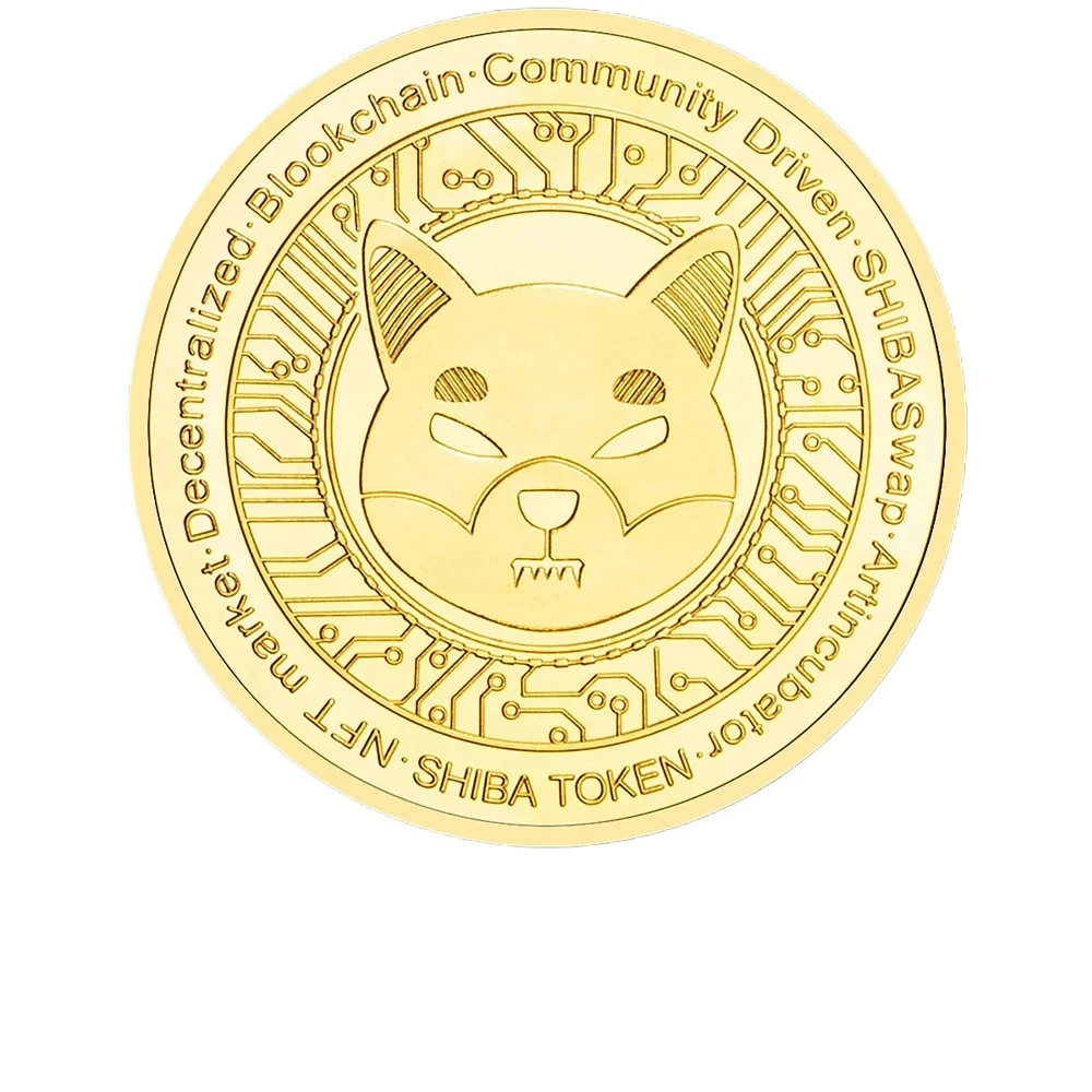 SHIBA Physical Cryptocurrency Coins Golden Plated Cute Dog Crypto Coin Collectible Souvenirs and Gifts