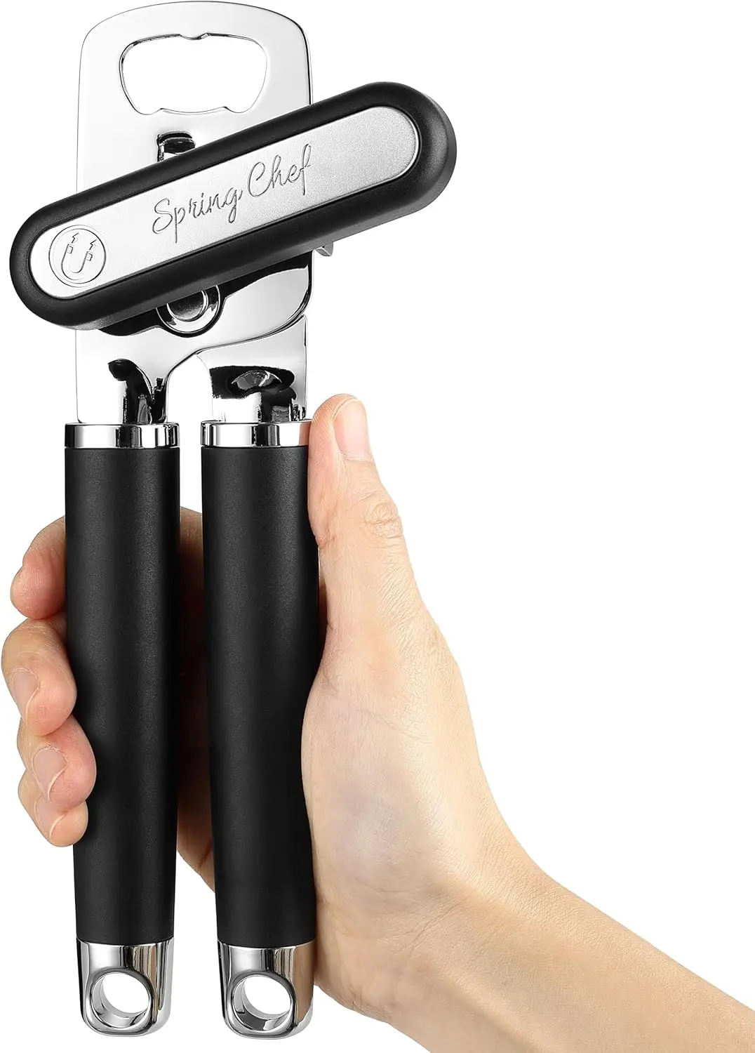 

Manual Can Opener with Soft Grip Handles, Smooth Edge, Magnetic Lid Remover - Heavy Duty for Seniors