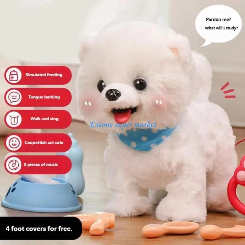 090B Plush Puppy Electric Toy Dog Companion That Walks Barks Talks Educational