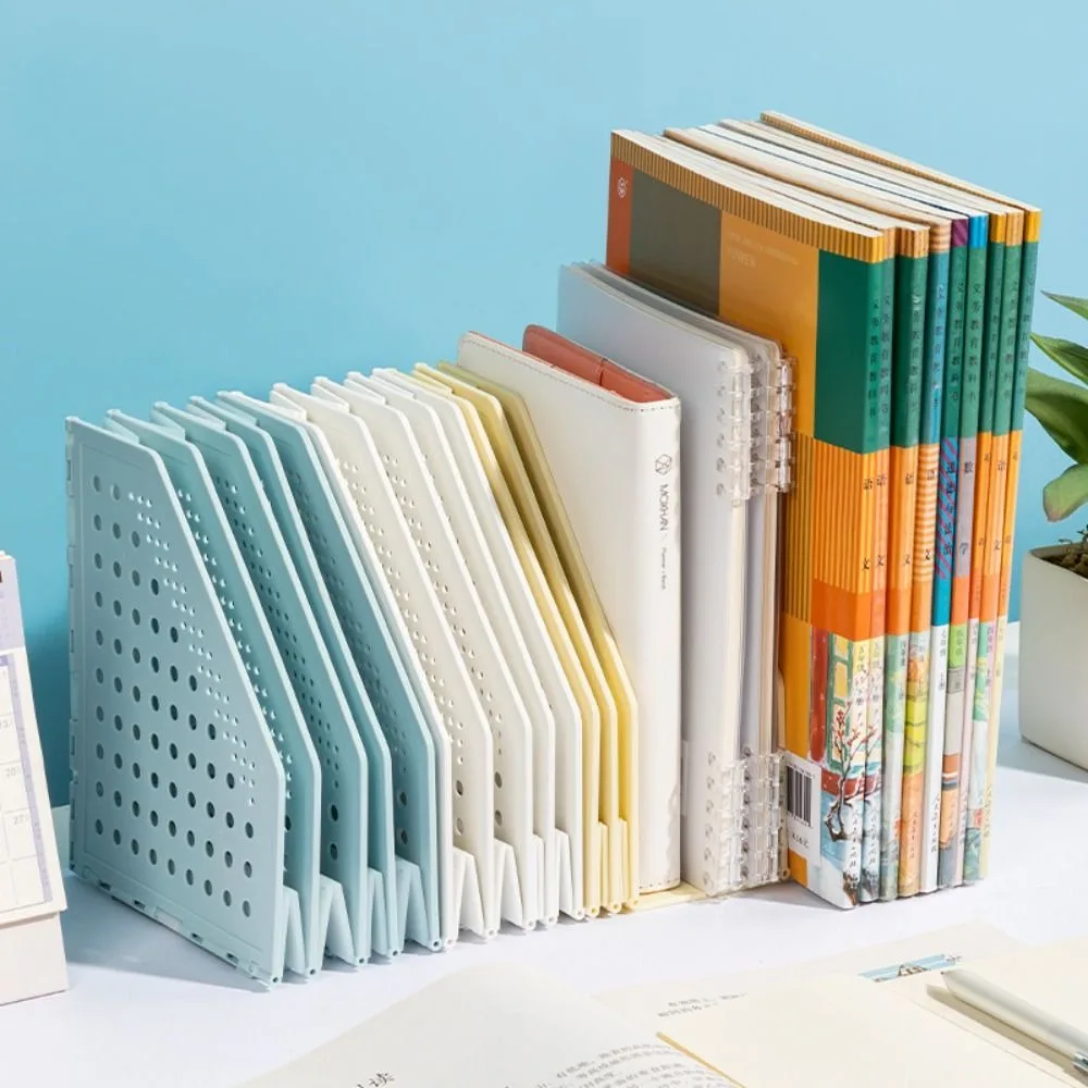 File Organizer Retractable File Holder Creative Bookshelf File Storage Rack Adjustable Foldable Desktop Bookend Agreement