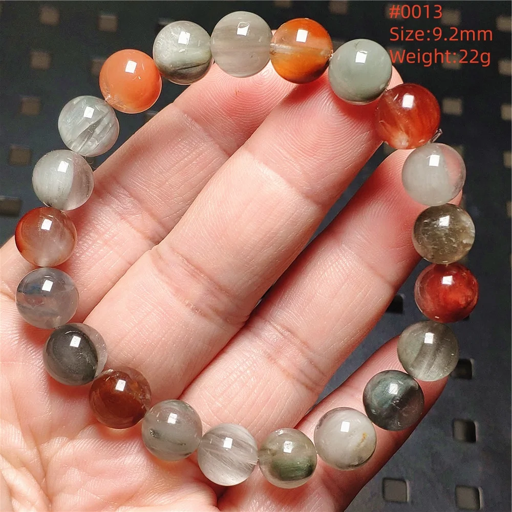 

Natural Rabbit Colorful Rutilated Quartz Bracelet Rutilated Clear Round Women Bracelet AAAAAAnbow