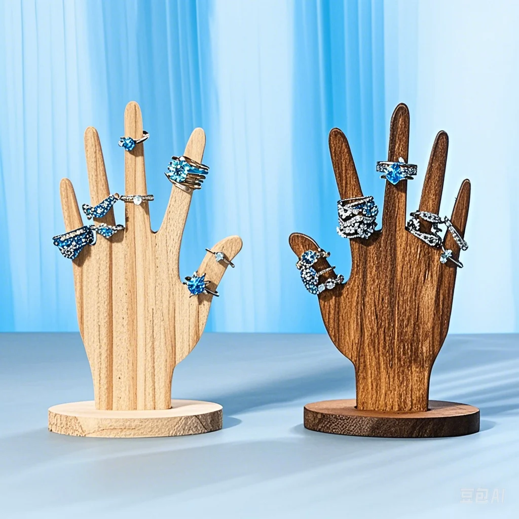 Hand Form Jewelry Display,Multifunctional Jewelry Rack,Finger Hand Display for Bracelet,Wooden Ring Holder,Hand Ring Holder