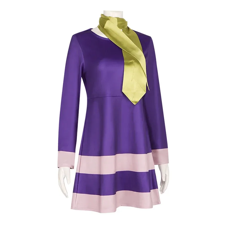 

Daphni Cosplay Costumes Purple Dress Orange Wig Uniform Halloween Carnival Party Dressing For Women eo]5