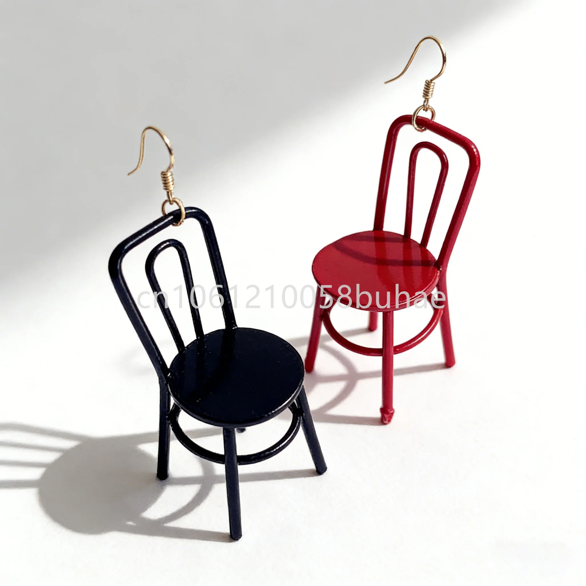 Funny Exaggeration Mini Chair Earrings Female Creative Hand-made Diy Hip Hop Jewelry Gifts Prom Party Personality Accessories