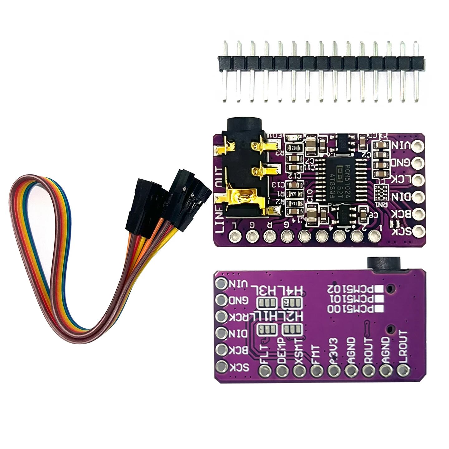 1-10PCS Interfaccia I2S PCM5102A Decodificatore DAC GY-PCM5102 Modulo Lettore I2S Per Raspberry Pi Formato pHAT Scheda Audio Digitale