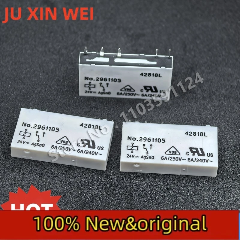 No.2961105 New PHOENIX CONTACT 24V 6A Phoenix Electromagnetic Relay 5-foot Transition Base 2966016 2966171 PLC-RSC-24DC/21 BSC