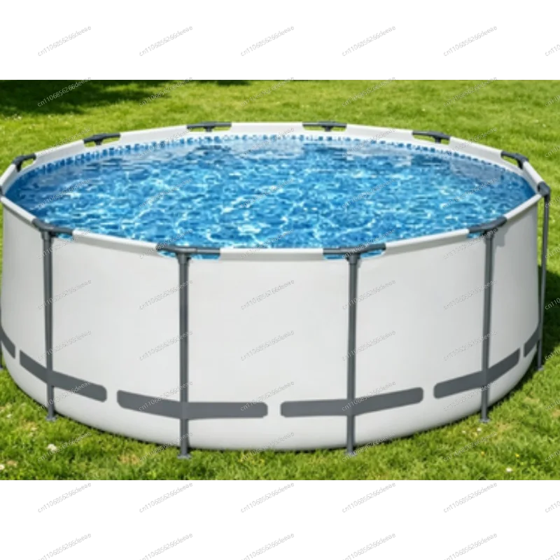 Reinforced Mesh Bracket Pool, Round Outdoor Large Family Swim Pond, Children's Adult Kiddie Pool with Steel Frame, Fish Pond Use