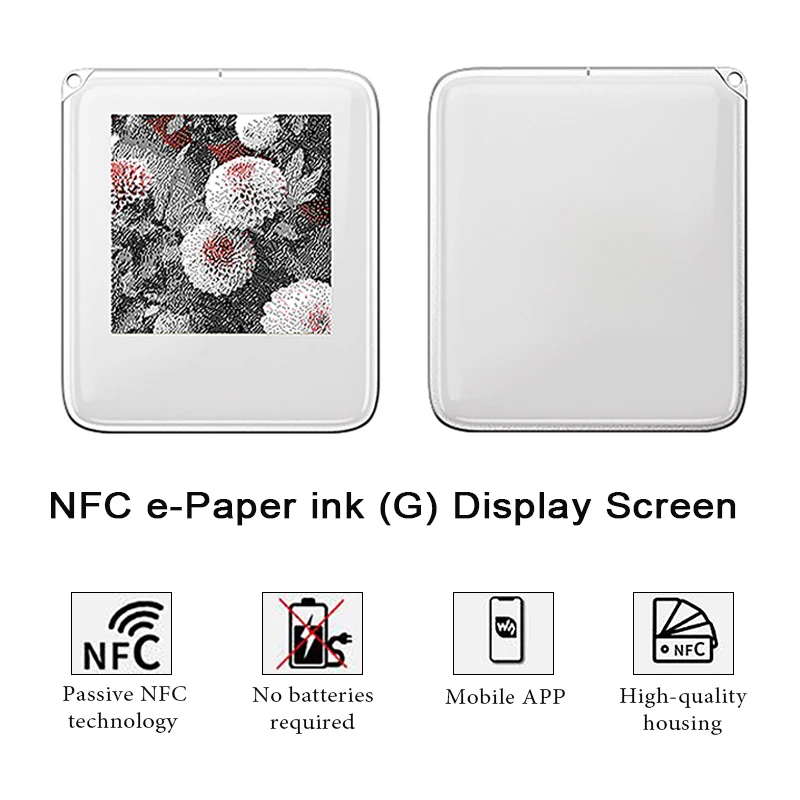 

1,54-дюймовый пассивный NFC-экран с чернилами для электронной бумаги и брелком, 3-цветный экран для изображения, фотоальбома, таблички с именем