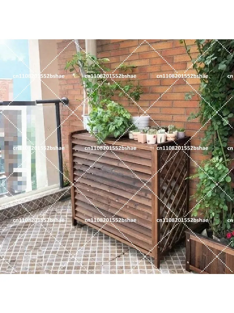 Plastic wood air conditioner outdoor frame wooden balcony air conditioner frame wooden cover
