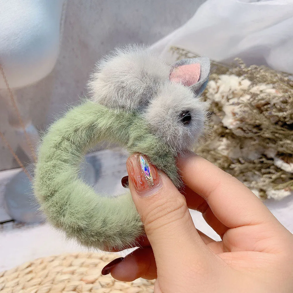 

2Pcs Rabbit Hair Ring Set Premium Hair Bands Rope Tie Ponytail Holder for Women Girls Chic Daily Accessories Ponytail Holders