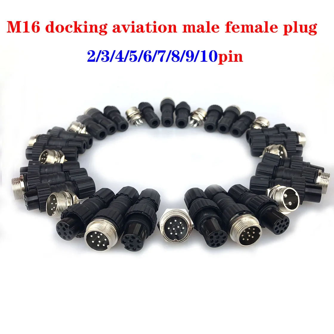 M16 Waterproof Connector  Aviation Plug and Socket 2/3/4/5/6/8/9/10pin Male Female Docking Solid Needle Connector