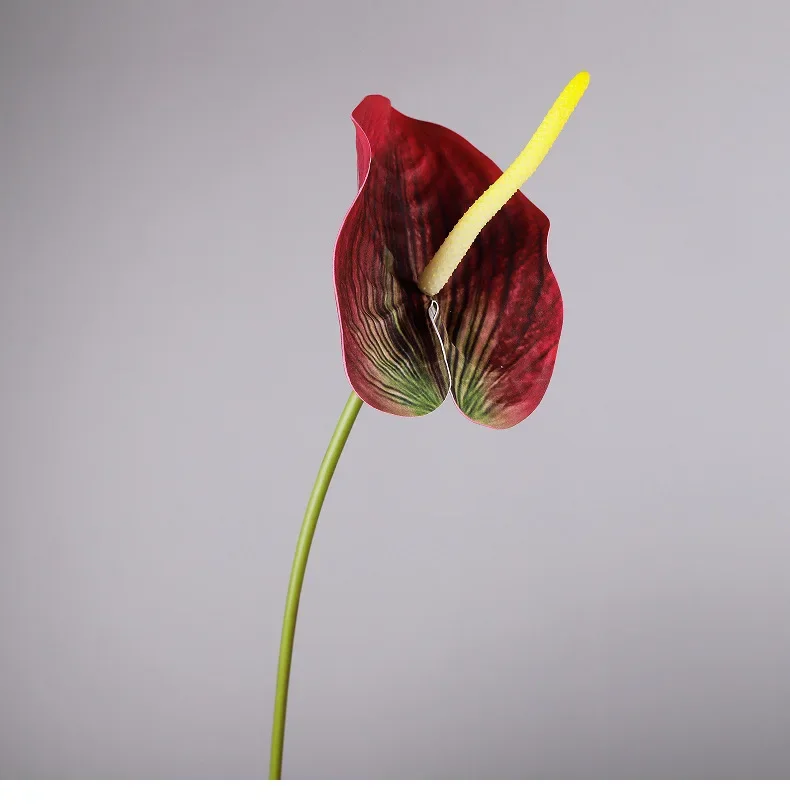 6/10 Stück Simulationsblumen, echt anfühlende weiße große Anthurien, Hotel-Dekoration, PU-Kunstblumen, künstliche Anthurien, Halle-Dekoration – Detail 14