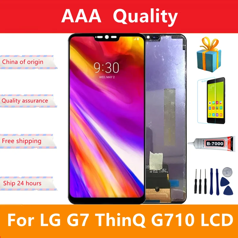 Original LCD For LG G7 ThinQ LCD Display G710EM G710EMW G710EAW G710AWM G710N With Frame Display Touch Screen Digitizer Assembly