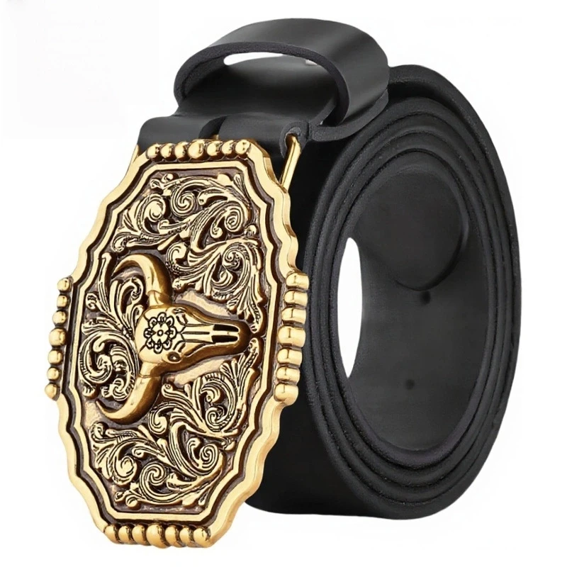 38cm-メンズ-ウェスタンファッション-レトロ-カジュアル-本革ベルト-男性用-最高品質-イーグルトーテム-スムースバックル-ウエストベルト