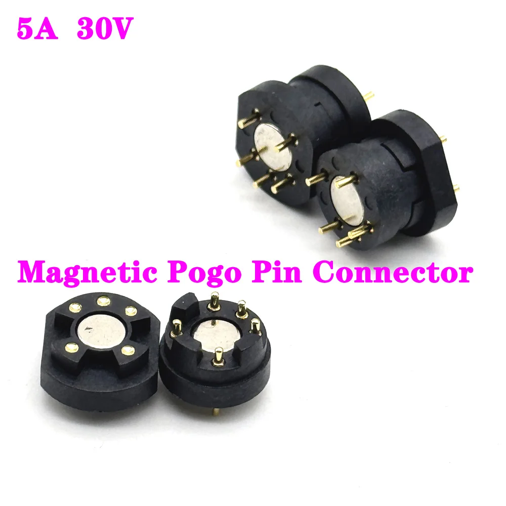 5 دبوس مقاوم للماء المغناطيسي بوجو دبوس موصل 5A 30 فولت ذكر أنثى الربيع تحميل كشتبان 5P تيار مستمر LED شحن سريع مقبس الطاقة