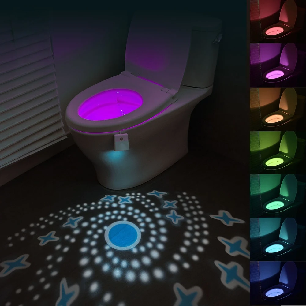 Toilet Night Light Motion Sensor Light Toilet LED Light 7Color Rechargeable LED Night Lamp For Bathroom Washroom Decoration