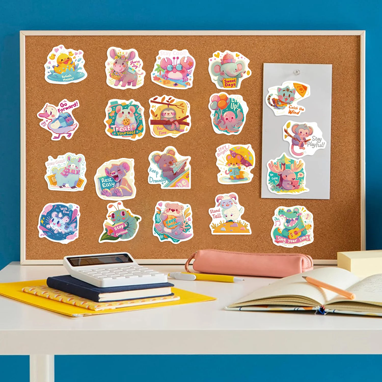 50 قطعة من ملصقات الحيوانات الكرتونية الدوبامين، تصميمات خربش ملونة مثالية لتزيين الأكواب وأجهزة الكمبيوتر المحمولة والهواتف والأمتعة