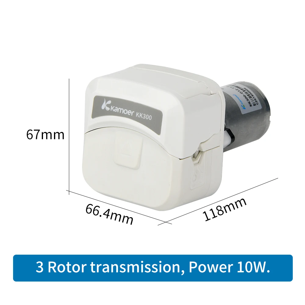 Kamoer 80-290ml/min KK300-D Peristaltic Pump 12V DC Motor Self-priming Pump with Transformers Pump Head Laboratory Dosing Pump