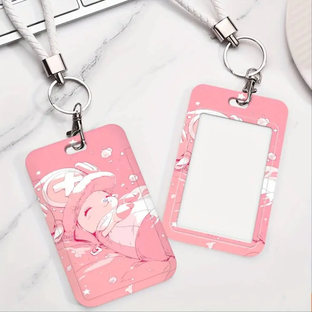 Pink Cute Anime Nurse ID Card Holder Plastic Card Case Manga Capsule Syringe For Doctor Nurse Student Office Bank Badge