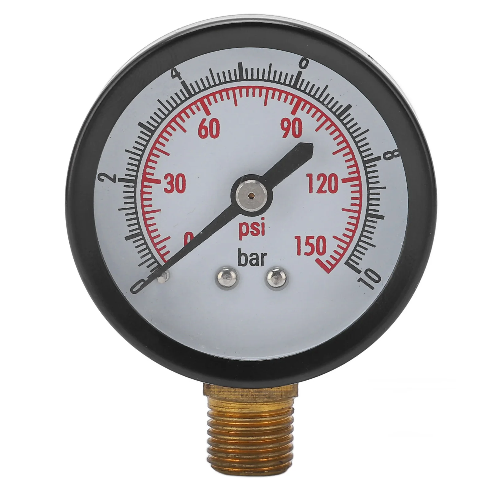 Manometer G1/4in aansluiting Standaard bereik Verticale drukmeter Gelegeerd staal en messing voor metingen voor laboratoria