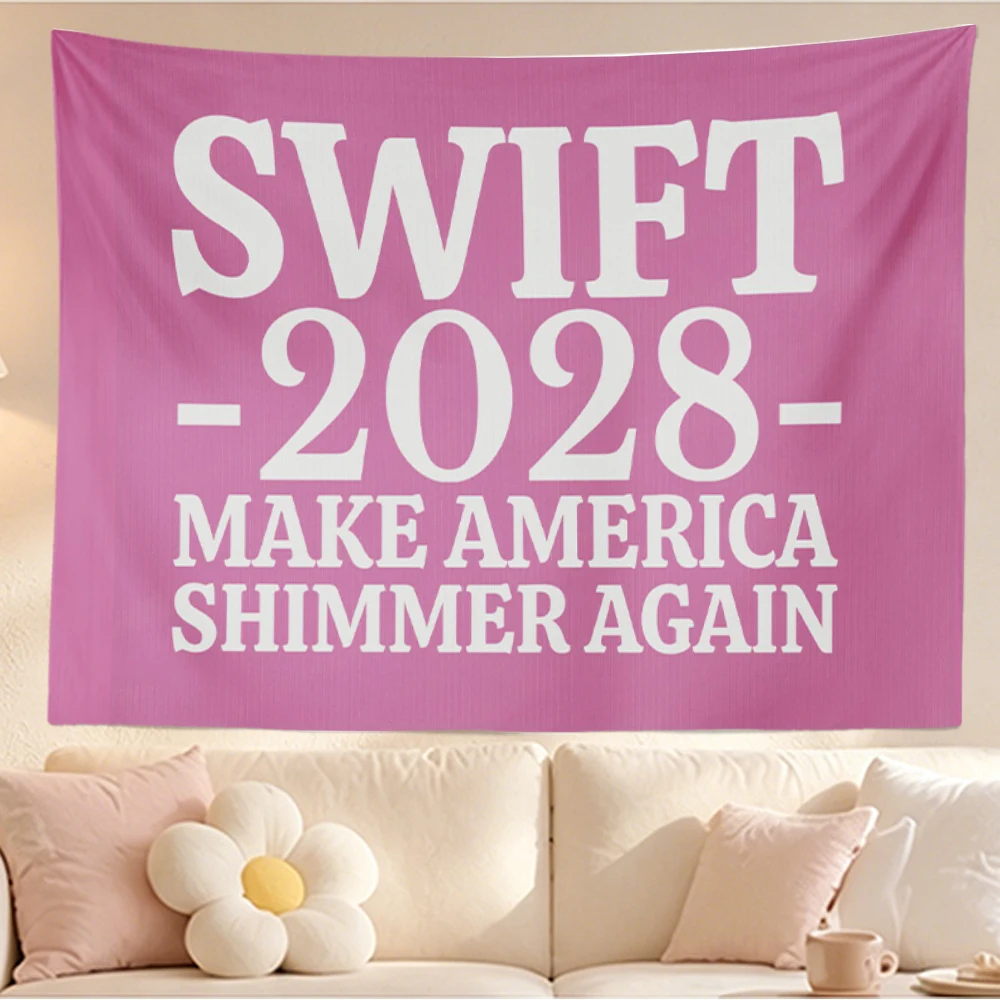 Swift 2028 Flag Make America Shimmer Again Funny Pink House Banner Garden Yard Indoor Outdoor Bedroom Dorm Home Decor Fans Gifts