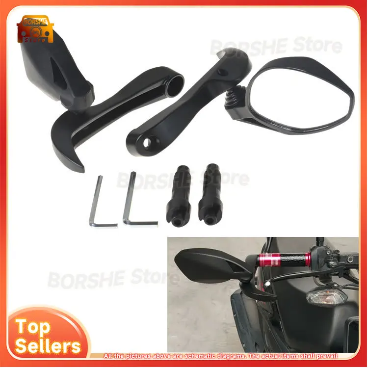 

Motorcycle Rearview Mirror Modification Handlebar End Plug Bull Horn Guard Suitable for Sport Bike Scooter and Motorcycle