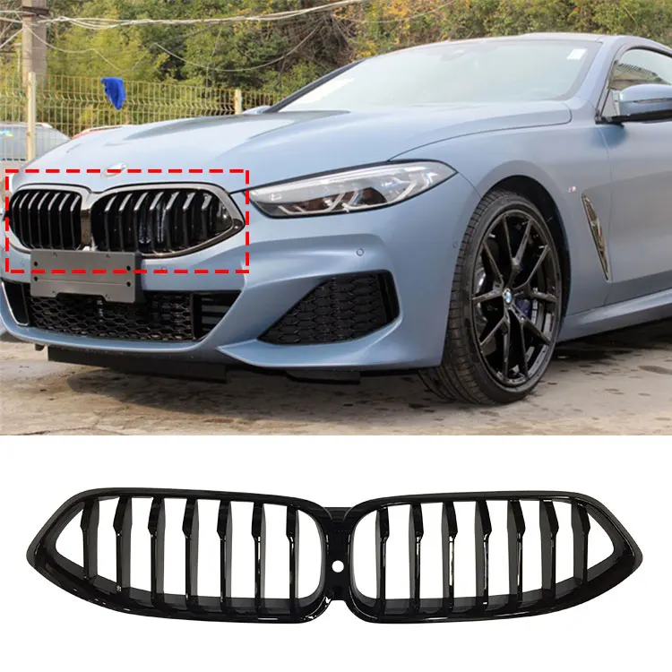 

Для BMW 8 серии 2018-2022 G15 G14 G16 ABS карбоновая одинарная решетка 1-линейная карбоновая глянцевая черная передняя решетка