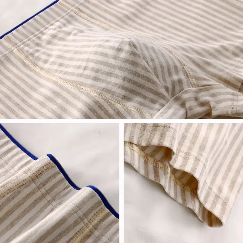 Cotton Boxer Shorts Men\'s Panties Stripe Homme Underpants Boxershorts Underwear for Man Soft Sexy Mens Boxer L-3XL