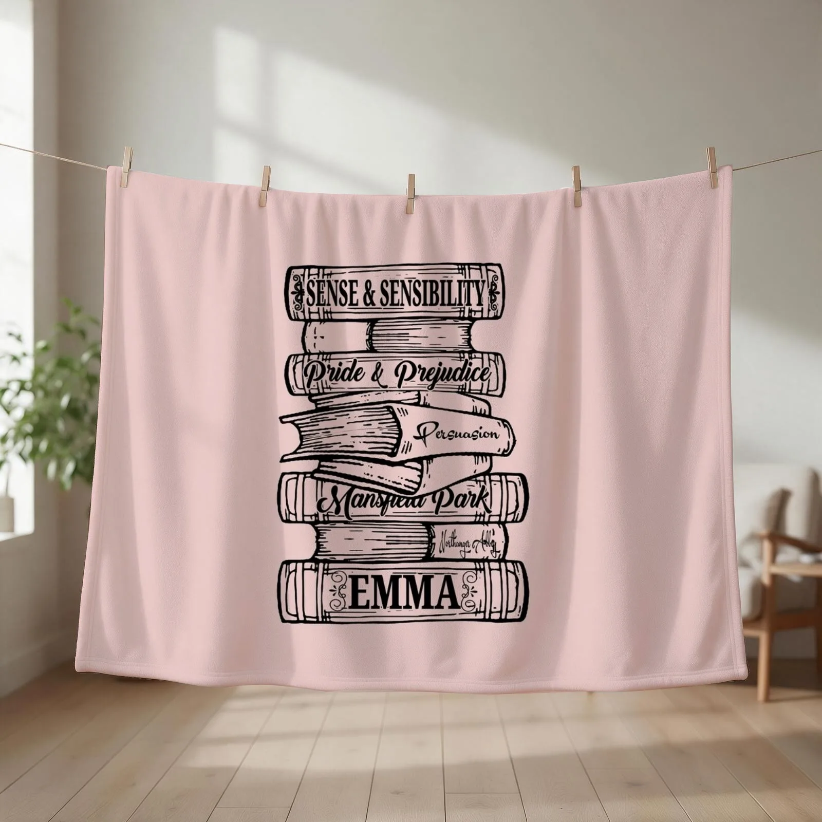 Jane Austen Vintage Book Club Mr. Darcy Fans Literary Quotes Gifts Throw Blanket Flannel Fabric Plaid decorative Blankets